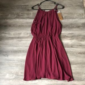 Francesca’s burgundy dress